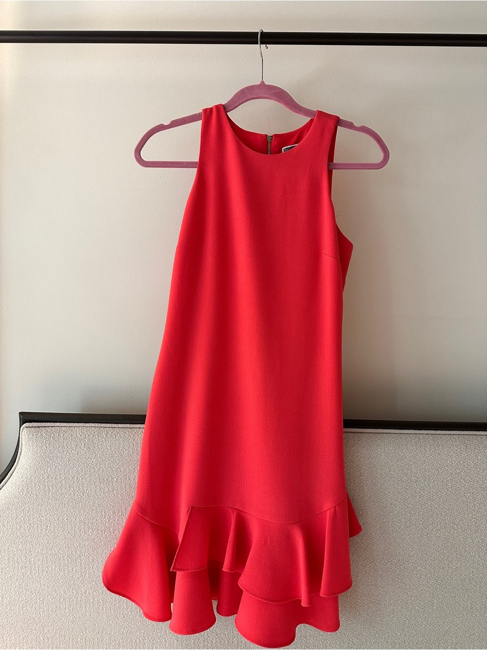 Chelsea28 Coral Ruffle-Hem Sleeveless Mini Dress
